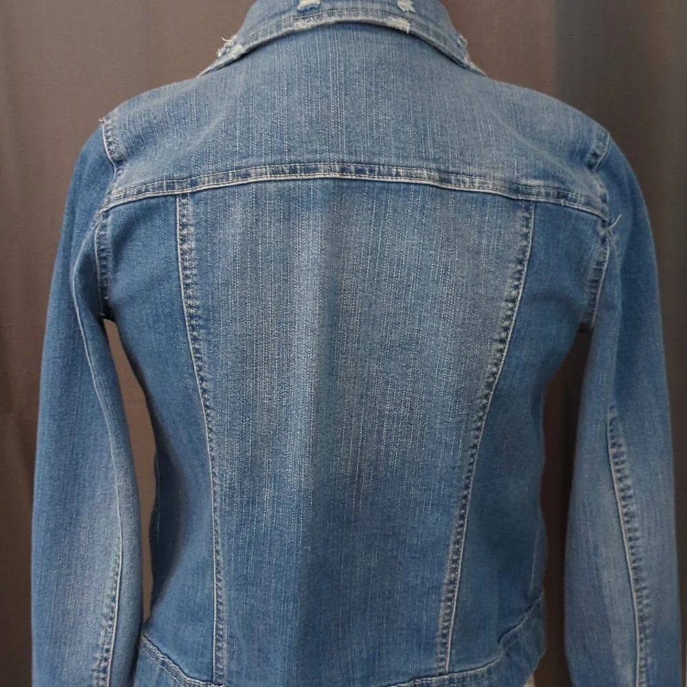 Distressed jean jacket - perfect for layering!